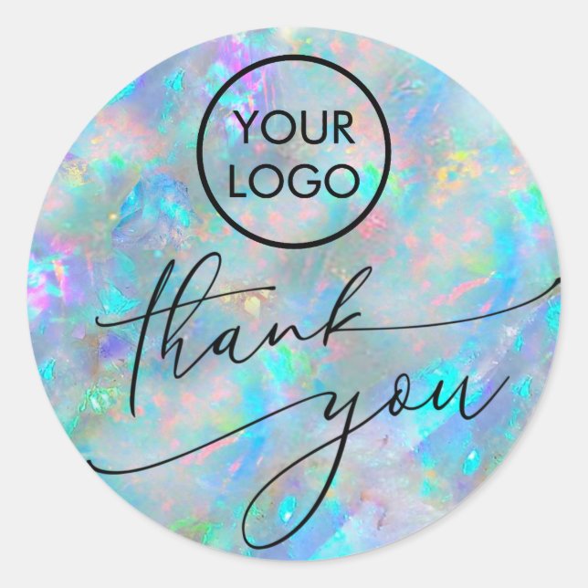 opal texture thank you classic round sticker (Front)