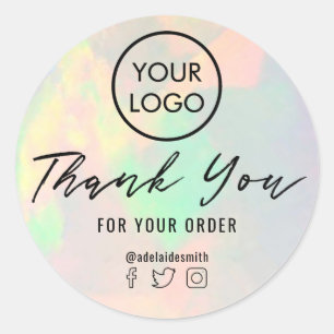 opal thank you classic round sticker