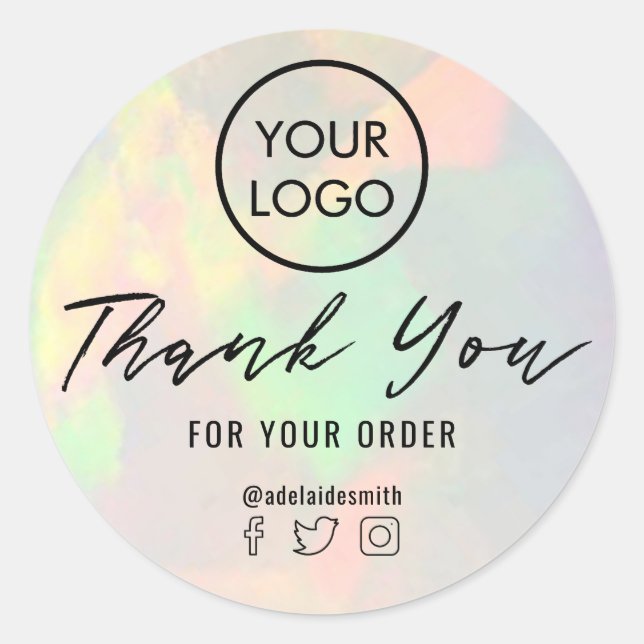opal thank you classic round sticker (Front)