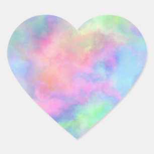opal watercolor splash : heart sticker