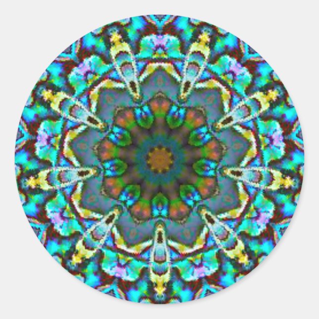Opalescent Beauty Fractal Classic Round Sticker (Front)