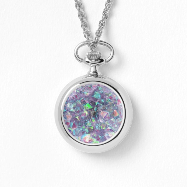 Opalescent Geode Crystal - Purple/Blue, Watch (Front)