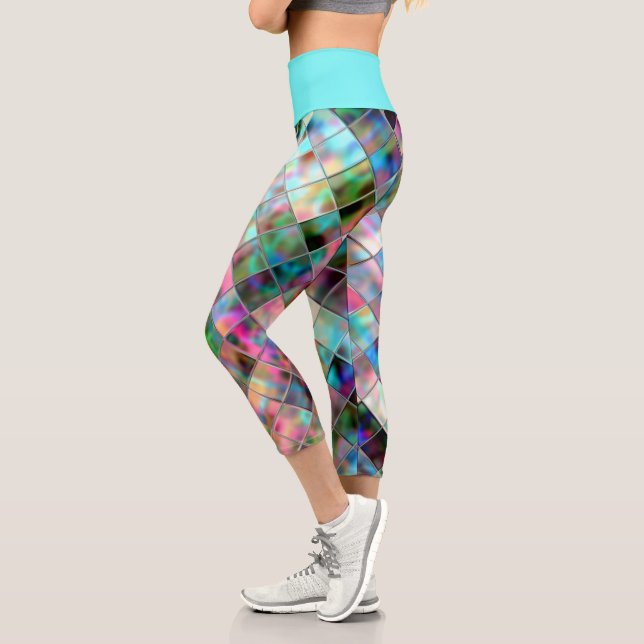 Opalescent Leggings with Modern Art Pattern (Left)