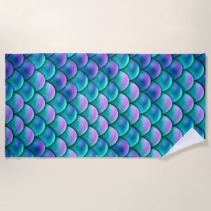 Opalescent Mermaid Scales Beach Towel