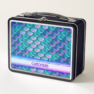 Opalescent Mermaid Scales   Metal Lunch Box