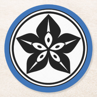 Opaque Black Starfruit Mon on Blue Coaster