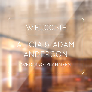 Opaque Modern Elegant Minimalist Welcome Window Cling