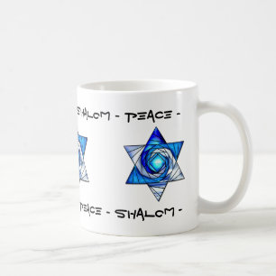 Opaque Stained Glass Magen David Coffee Mug