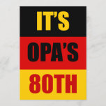 Opa's 80th Milestone Birthday Party Celebration Invitation<br><div class="desc">It's Opa's 80th Milestone Birthday! Let family and friends know that it's time to celebrate a German grandfather's eightieth birthday! Great for any party celebrating a German grandpa turning 80!</div>