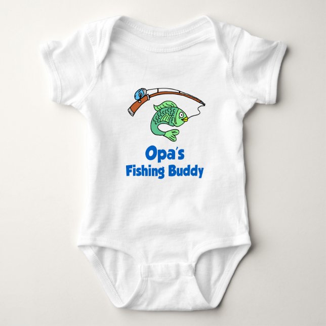 Opa's Fishing Buddy Baby Bodysuit (Front)