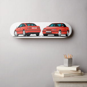 Opel Calibra front and rear red Skateboard