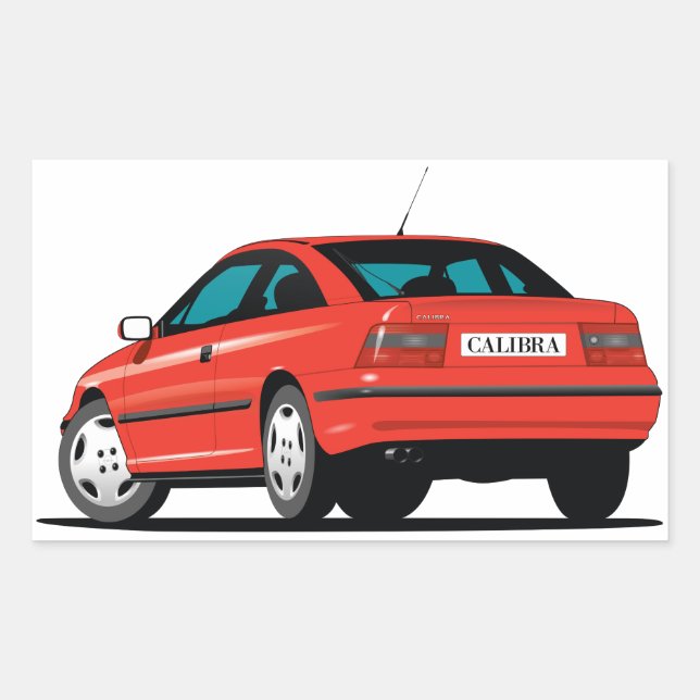 Opel Calibra red back Rectangular Sticker (Front)
