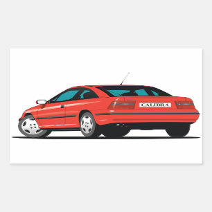 Opel Calibra red back Rectangular Sticker