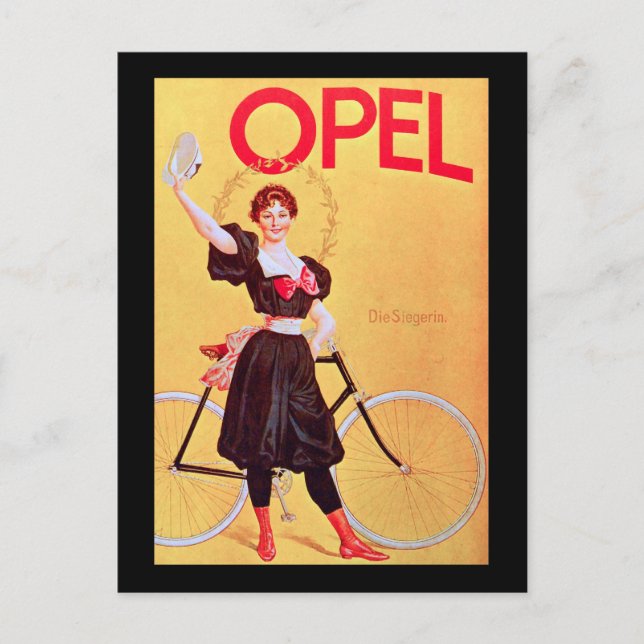 Opel - Vintage Bicycle Poster Art ( 1900 ) Postcard (Front)