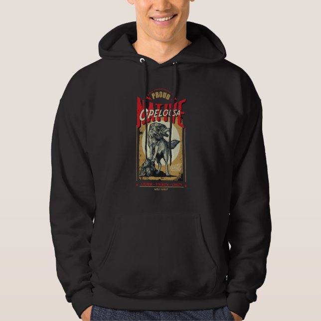 Opelousa Native American Indian Born Wolf Spirit R Hoodie (Front)