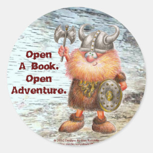 Open A Book.  Open Adventure. Classic Round Sticker