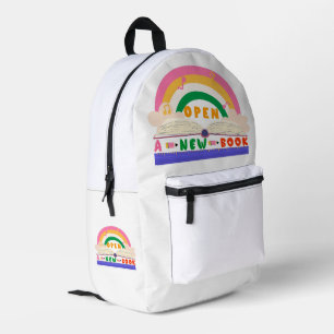 Open a New Book Printed Backpack