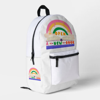 Open a New Book Printed Backpack