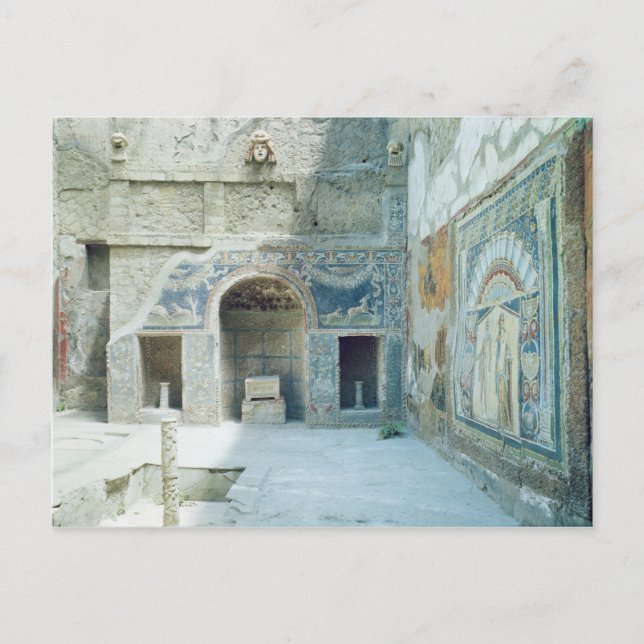 Open air triclinium of the House of Neptune Postcard (Front)