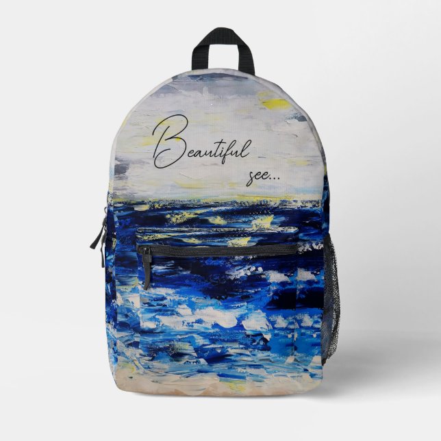 Open Amer Beautiful see Printed Backpack (Front)
