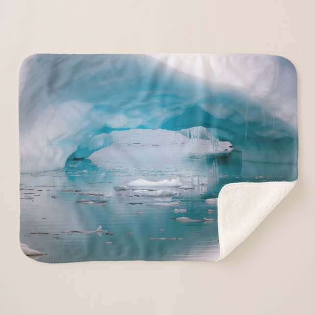 Open Arch Iceberg | Antarctica Sherpa Blanket (Front (Horizontal))