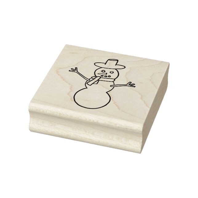 Open Arms Snowman in Hat and Scarf Rubber Stamps (Stamp)