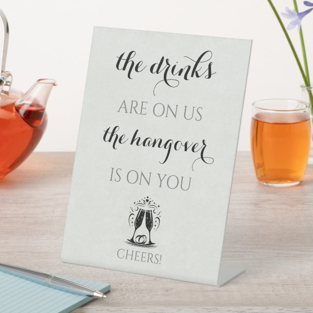 Open Bar Hangover Pedestal Sign (In SItu)