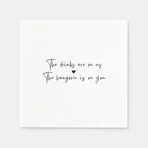 Open Bar Napkins for Wedding or Party