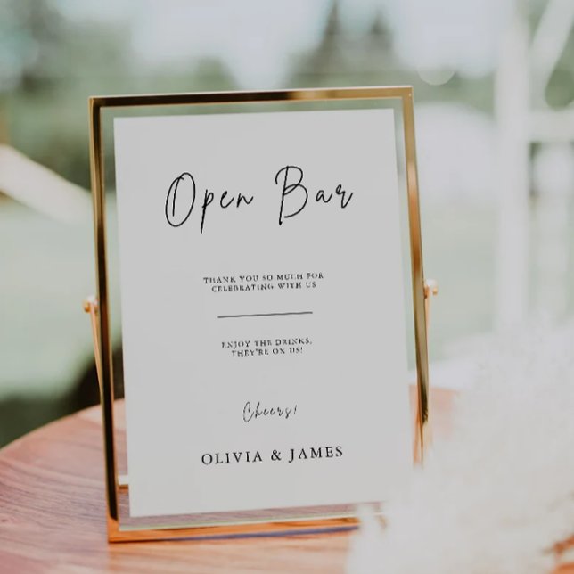 Open Bar Sign, Funny Open Bar Sign, Wedding Sign Invitation (Open Bar Sign, Funny Open Bar Sign, Wedding Sign Invitation)