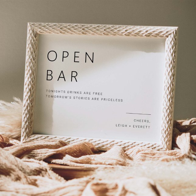 Open Bar Wedding Drinks Sign Table Decor L100 (Creator Uploaded)