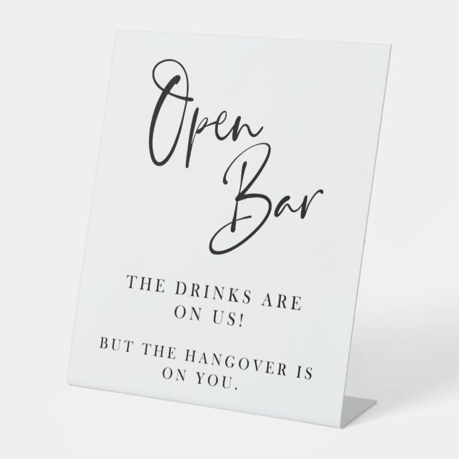 Open Bar Wedding Sign  (Front)