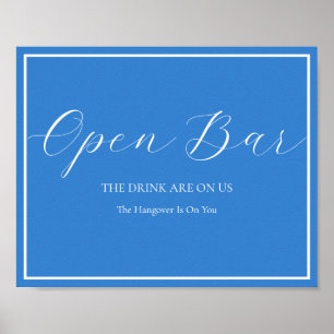 Open Bar Wedding Sign Elegant Modern Calligraphy
