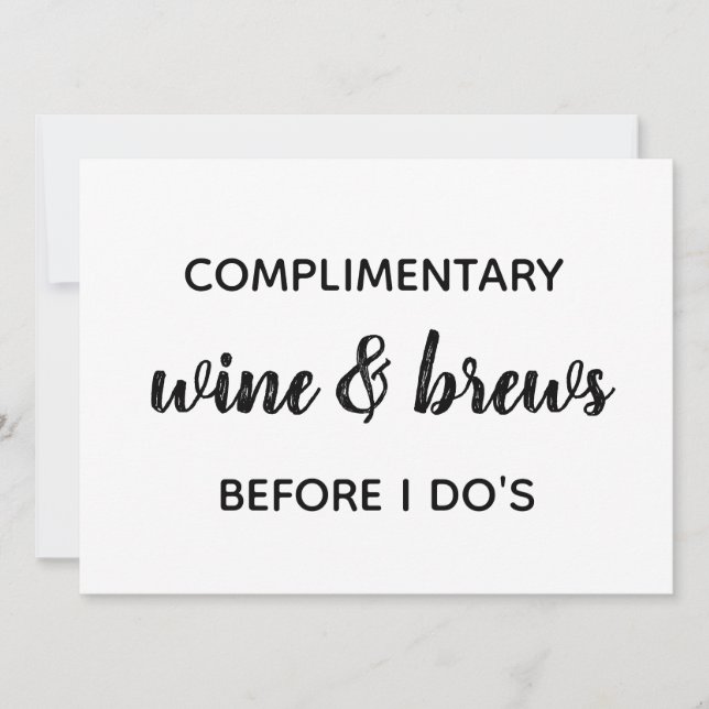 OPEN BAR Wedding Sign Invitation (Front)