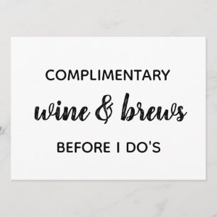 OPEN BAR Wedding Sign Invitation