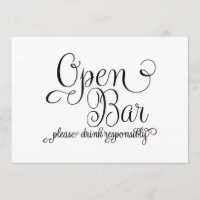 OPen Bar Wedding Sign