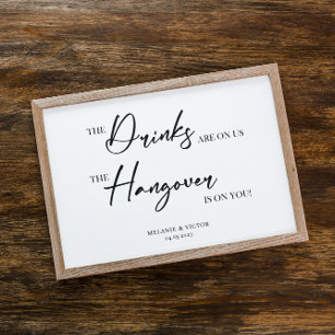 Open Bar Wedding Sign Poster