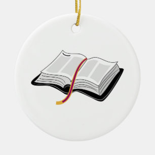 Open Bible Ceramic Tree Decoration