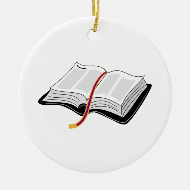 Open Bible Ceramic Tree Decoration (Front)
