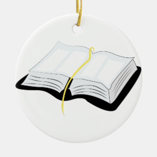 Open Bible Ceramic Tree Decoration