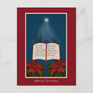 Open Bible Christmas Message Holiday Postcard