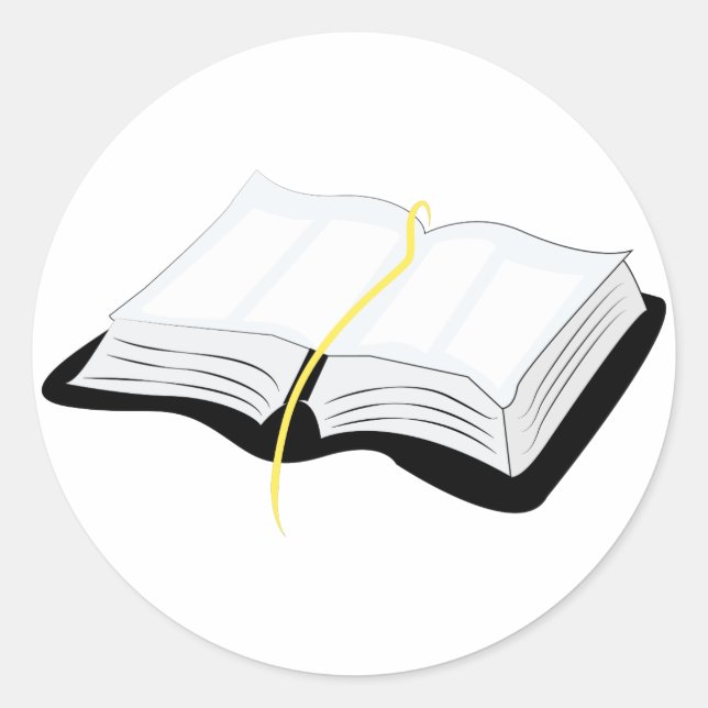Open Bible Classic Round Sticker (Front)