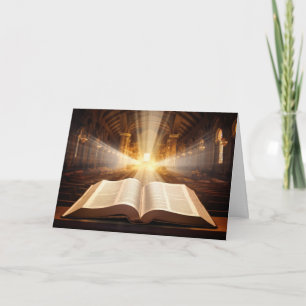 Open Bible Light Rays Card