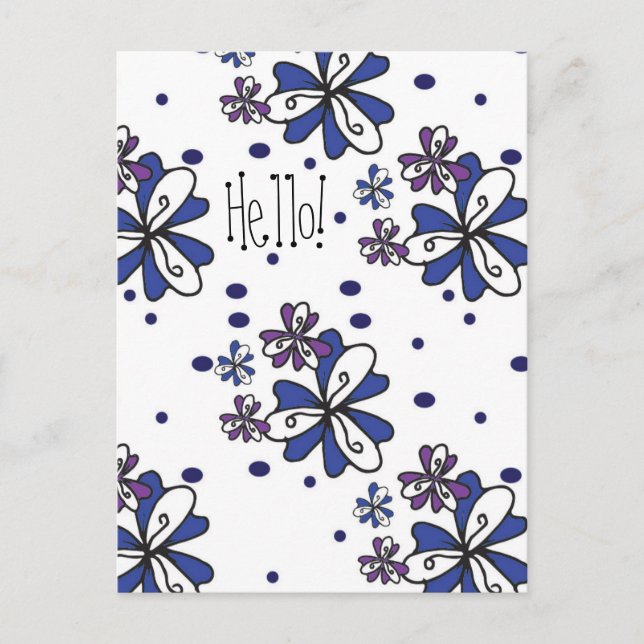 Open Bloom Hello Postcard (Front)