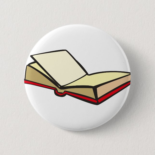 Open Book 6 Cm Round Badge (Front)