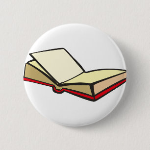 Open Book 6 Cm Round Badge