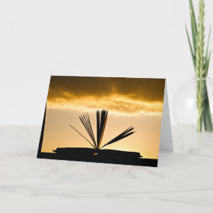 Open Book and Sunset Photograph Card