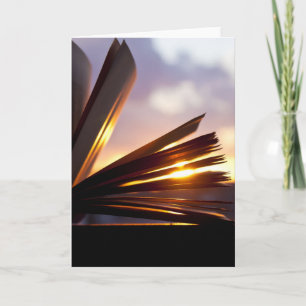 Open Book and Sunset Photography Card