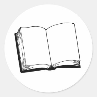 Open Book black and white sticker