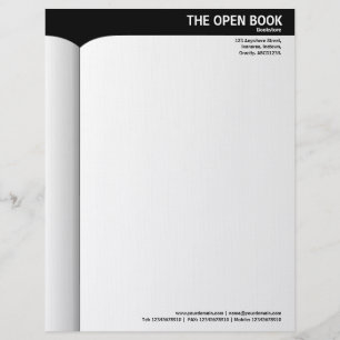 Open Book - Black Custom Letterhead
