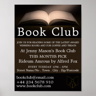 Open Book, Book Club Advertising Poster